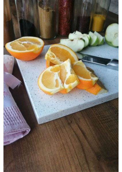 Beyaz Mermer Kesme Tahtası, 2'li set, 25x35 cm, dayanıklı ve şık tasarım fiyatları