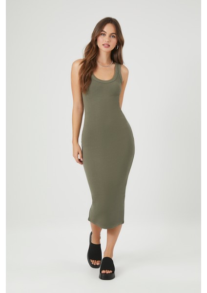 F21 Midi Askılı Elbise