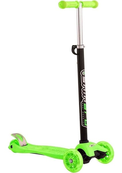 Yeni Ur Shinaro Maxi LED Işıklı 3 Tekerlekli Yükseklik Ayarlı Yeşil Scooter