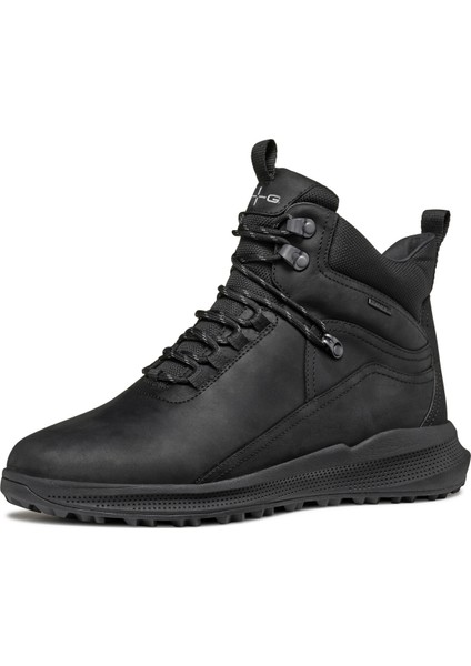 Deri + Tekstil Siyah Erkek Bot U PG1X B Abx C - Pul Up Le+Tex modelleri