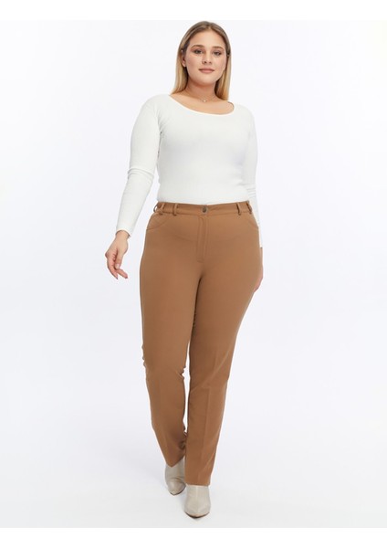Normal Bel Normal Deve Tüyü Kadın Pantolon 24KSL5316-BB
