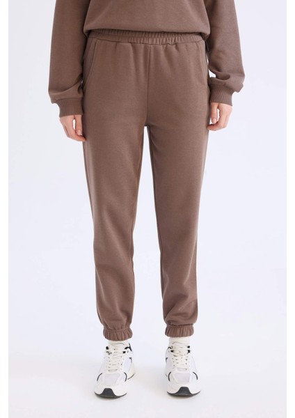 Regular Fit 2'li Takım Kalın Bisiklet Yaka Sweatshirt Esnek Belli Jogger Eşofman Altı D8022AXNS