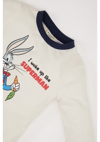 Erkek Bebek Looney Tunes Pijama Takımı Penye Bisiklet Yaka Uzun Kollu Üst Beli Lastikli Uzun Alt D5354A524WN modelleri