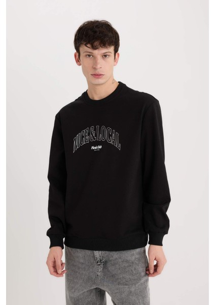 Regular Fit Bisiklet Yaka Baskılı Sweatshirt E3205AX24WN modelleri