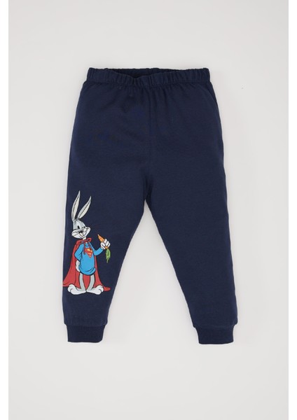 Erkek Bebek Looney Tunes Pijama Takımı Penye Bisiklet Yaka Uzun Kollu Üst Beli Lastikli Uzun Alt D5354A524WN