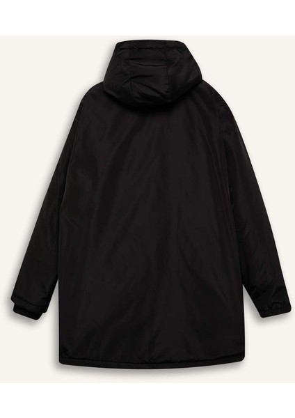 Regular Fit Kapüşonlu Fermuarlı Cepli Çıtçıtlı Hafif Uzun Parka Mont D5972AX24CW fırsatları