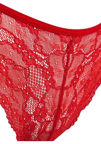 Kırmızı Dantel Brazilian Slip Külot-Fall in Love B4839AX24WN