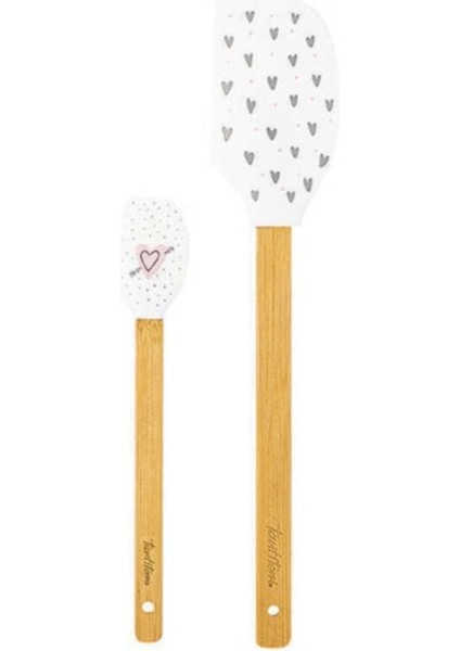 Tekno Trust Kalp Desenli 2li Silikon Spatula Seti
