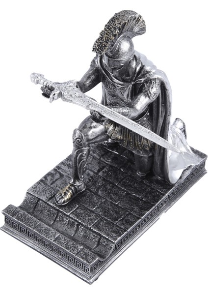 Şövalye Kalemlik Kasklı Heykeli Kalemlik Standlı Demir Rengi (Yurt Dışından) modelleri