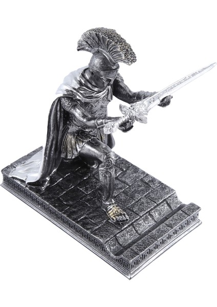 Şövalye Kalemlik Kasklı Heykeli Kalemlik Standlı Demir Rengi (Yurt Dışından) fırsatları