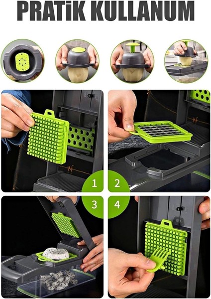 Tekno Trust Doğrayıcı Dicer Patates Sebze Küp Rende Mandolin Dilimleyici Jülyen Mutfak Chopper fırsatları