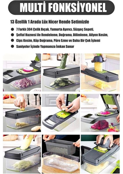 Tekno Trust Doğrayıcı Dicer Patates Sebze Küp Rende Mandolin Dilimleyici Jülyen Mutfak Chopper indirimleri