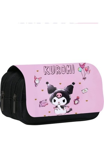 Sloane1 Sevimli Kuromi Kuromi Kılıfı Katmanlı Karikatür Kapasiteli Kalem Kalem Çift Çevrede Büyük (Yurt Dışından)