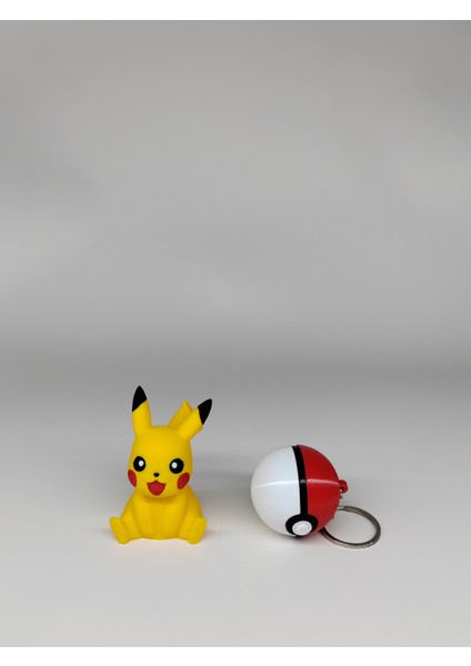 Pikachu Figür ve Poketopu Anahtarlık