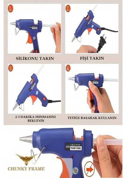 Anahtar Korumalı 20W Sıcak Silikon Tabancası SİLİKONSUZDUR!!!