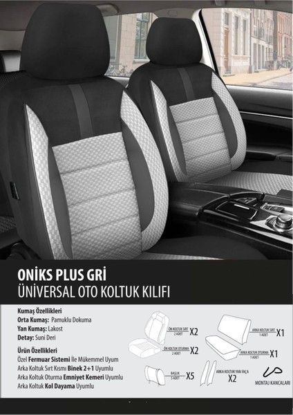 Mercedes Cla Koltuk Kılıfı Oniks Plus Gri