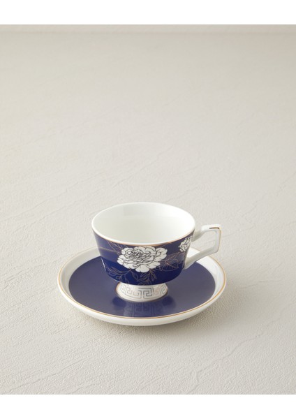 English Home Evelina New Bone China 4 Parça 2 Kişilik Kahve Fincan Takımı 90 ml Lacivert