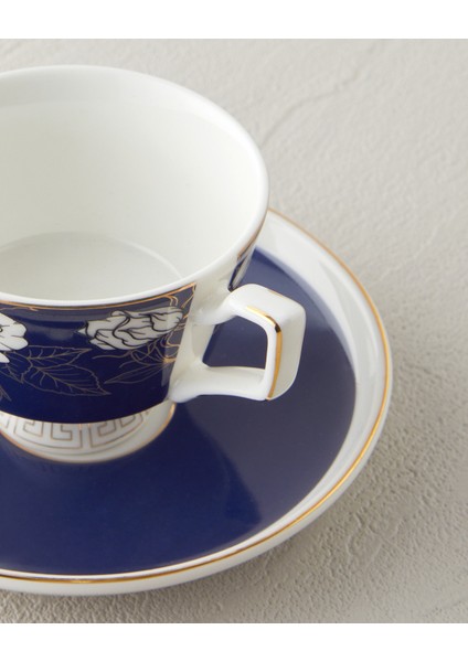 English Home Evelina New Bone China 4 Parça 2 Kişilik Kahve Fincan Takımı 90 ml Lacivert