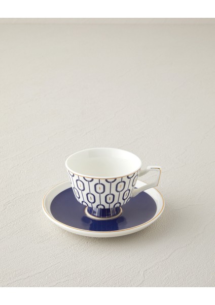 Octavia New Bone China 4 Parça 2 Kişilik Kahve Fincan Takımı 90 ml Lacivert