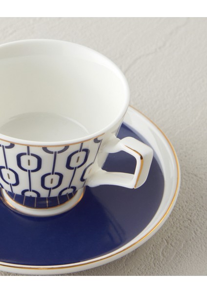 Octavia New Bone China 4 Parça 2 Kişilik Kahve Fincan Takımı 90 ml Lacivert