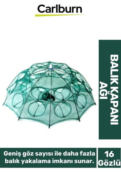 Premium Dayanıklı Özel Fermuarlı Yem Bölmeli Pratik Kolay Kurulum 16 Gözlü Kuş Balık Ağı