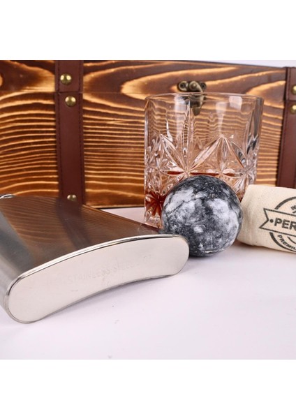 Viski Bardağı Gri Küre Mermer Viski Taşı Cep Matarası Sandıklı