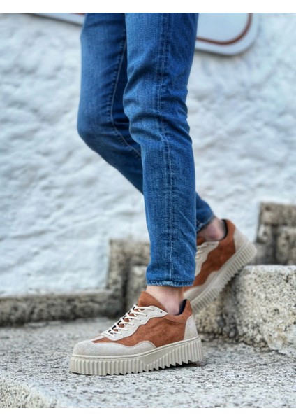 BA0802 Boa Taba Süet Yüksek Taban Erkek Günlük Ayakkabı modelleri
