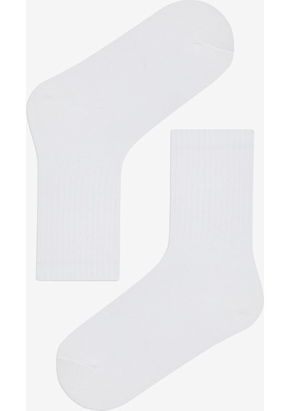 Unisex Beyaz Basic 3 lü Soket Çorap Set