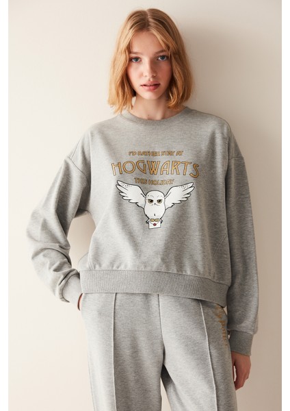 Hogwarts Gri Sweatshirt- Harry Potter Koleksiyonu