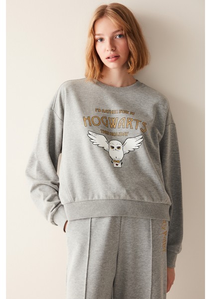 Hogwarts Gri Sweatshirt- Harry Potter Koleksiyonu
