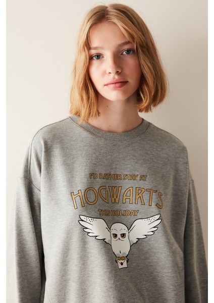 Hogwarts Gri Sweatshirt- Harry Potter Koleksiyonu