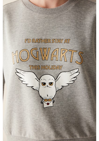 Hogwarts Gri Sweatshirt- Harry Potter Koleksiyonu