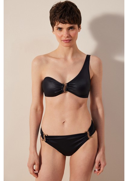 Mia Tek Omuzlu Siyah Bikini Üstü indirimleri