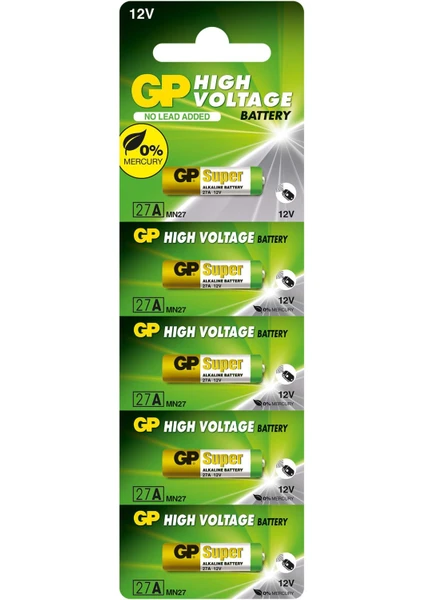 GP27A-C5 27A 12V Alkalin Spesifik Pil 5'li Paket