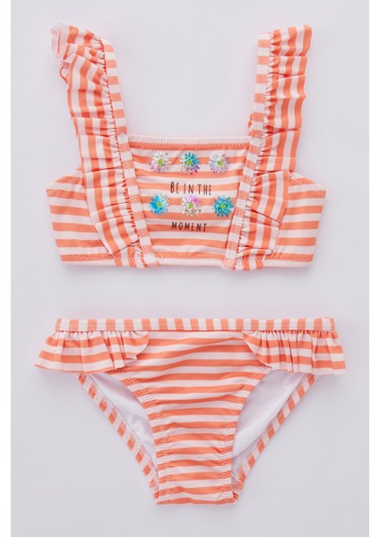 Çok Renkli Kız Çoçuk Shinny Daisy Bikini Takımı