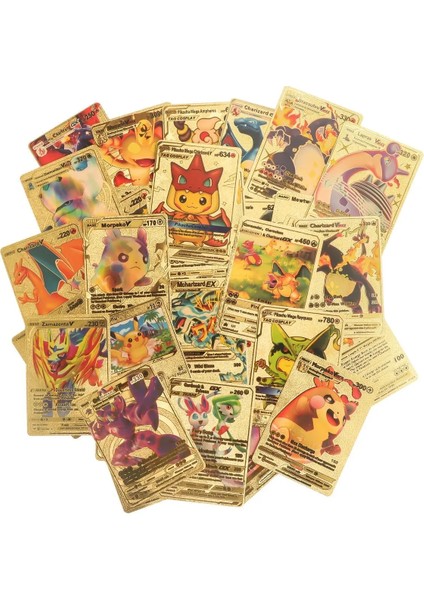 Pokemon Vmax Gold Card Tcg Gold Starter Box Pack 55 Adet Kabartmalı Koleksiyon Pokemon Kartları fiyatları