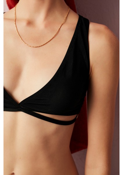 Siyah Lera Tee Bikini Üstü