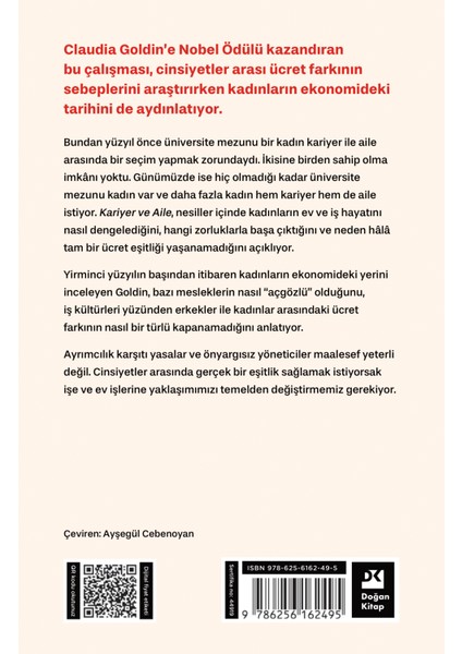 Kariyer ve Aile Kadınların Yüzyıllık Eşitlik Yolculuğu - Claudia Goldin