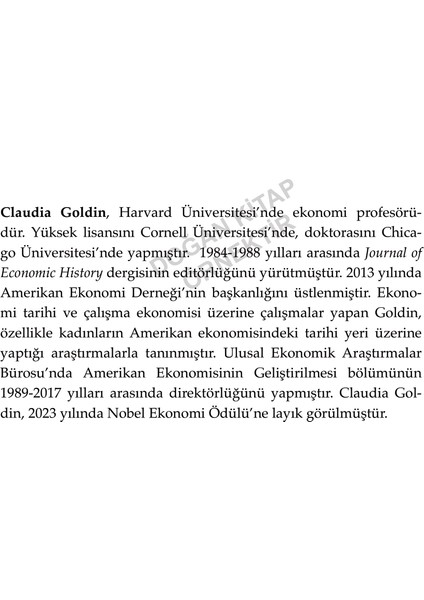 Kariyer ve Aile Kadınların Yüzyıllık Eşitlik Yolculuğu - Claudia Goldin