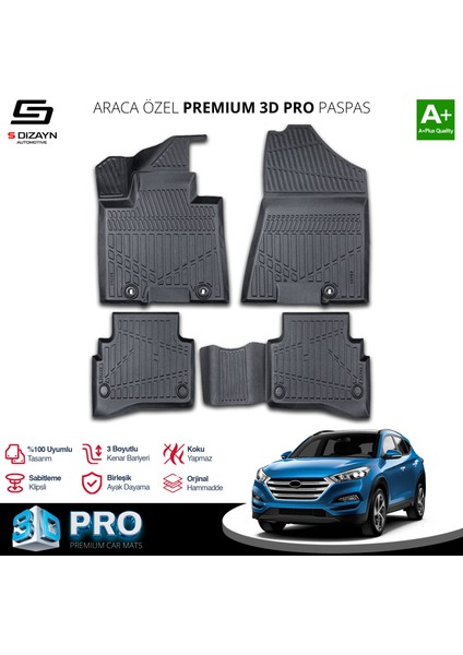 Hyundai Tucson 3D Pro Havuzlu Paspas 2015-2020 A+ Kalite