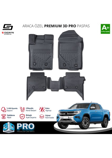 Volkswagen Amarok 3D Pro Havuzlu Paspas 2023 Üzeri A+ Kalite
