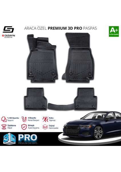 Audi A6 3D Pro Havuzlu Paspas 2018 Üzeri A+ Kalite