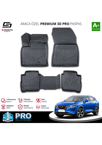 Nissan Qashqai E-Power 3D Pro Havuzlu Paspas 2021 Üzeri A+ Kalite