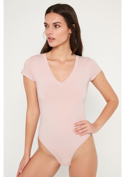 Pembe Tişört Cotton Bodysuit