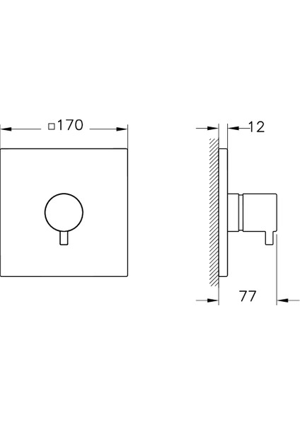 Root Square A43388 Ankastre 3 Yollu Yönlendirici, Krom