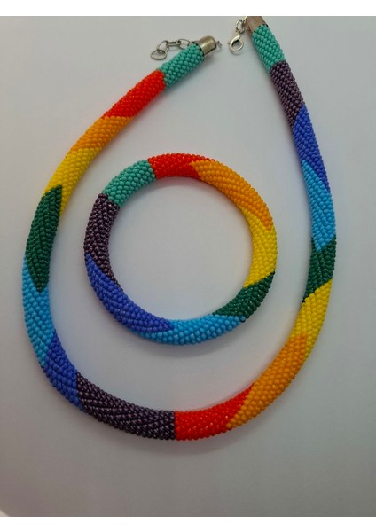 Hapishaneişi El Yapımı Renkli Boncuk Kolye ve Bileklik 2'li Takım fiyatları