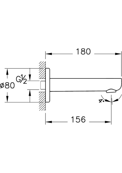Root ROUND A43111 Çıkış Ucu, Krom