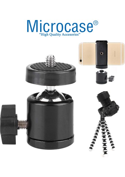 360 Derece Ayarlanabilir Metal 3/8 Tripod Monopod Işık Standı Başlığı AL4622