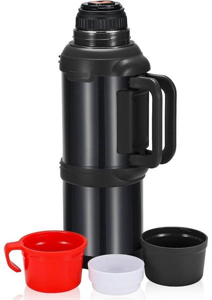 6271 Travel Pot Çelik Termos 4 Litre - Siyah
