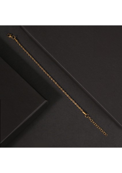 Çelik Erkek Bileklik, Gold Renk, Ince Zincir, No:27 modelleri